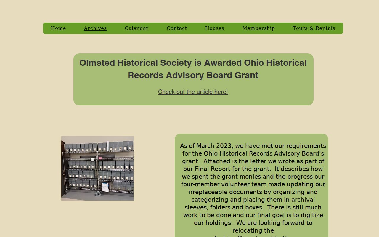 North Olmsted city directory family context at the Olmsted Historical Society archives