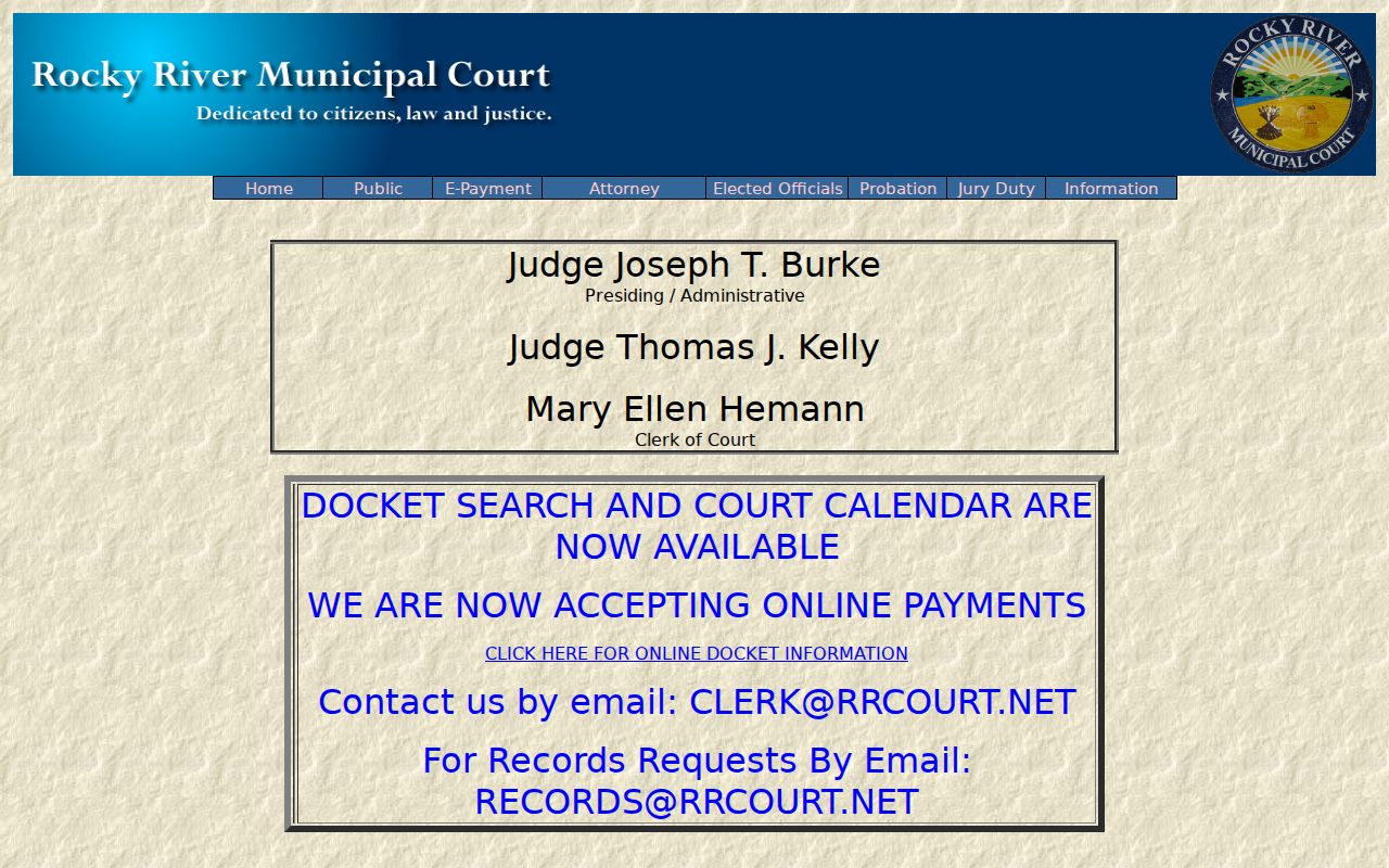 North Olmsted residents directory Rocky River Municipal Court portal