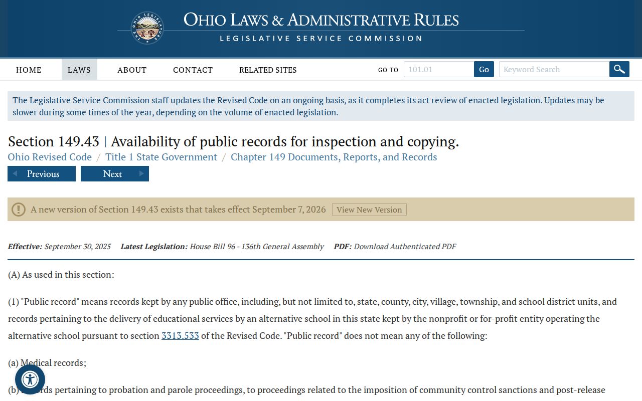 North Olmsted residents directory Ohio voter records law