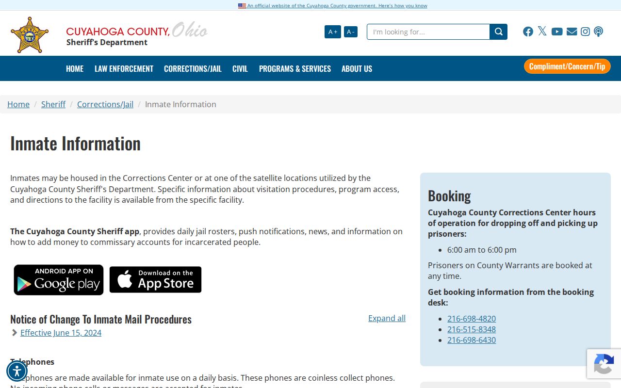 North Olmsted neighbors research and Cuyahoga County inmate information