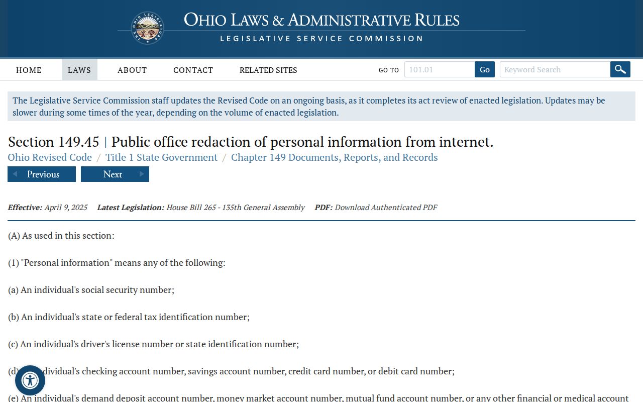 North Olmsted neighbors research and Ohio public record redaction rights