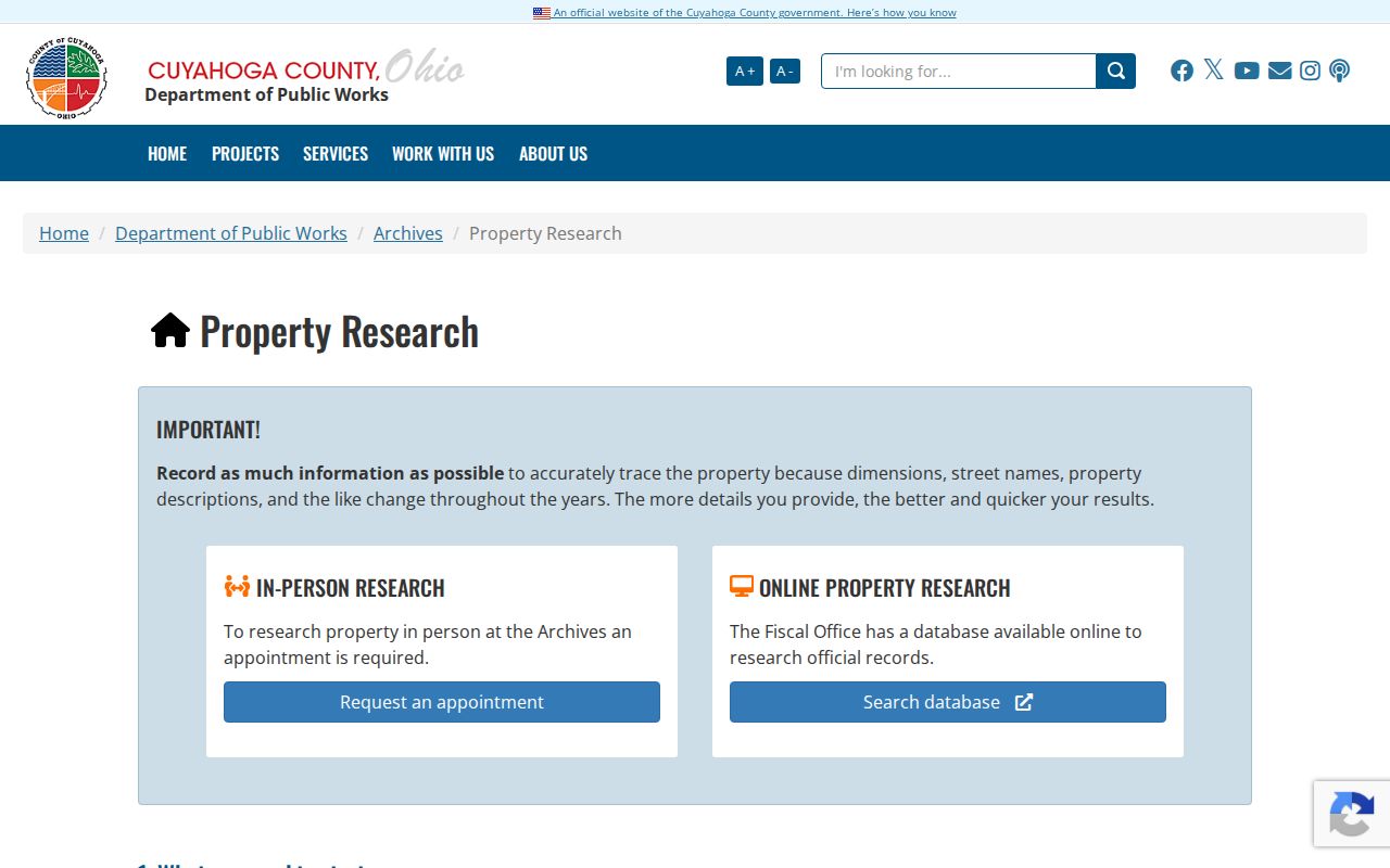 North Olmsted previous residents research through Cuyahoga County Archives property research
