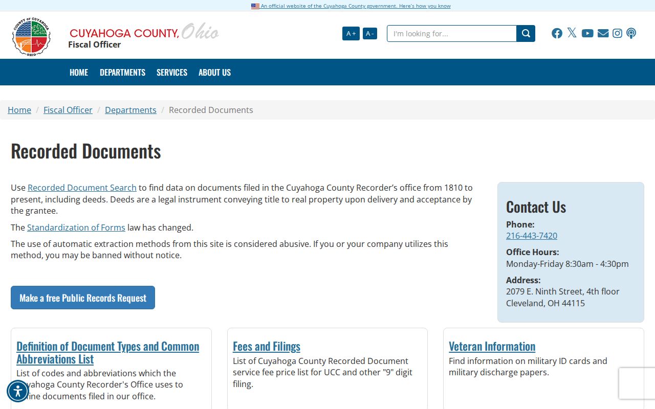 North Olmsted street directory recorded documents source