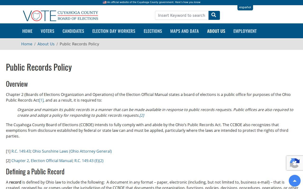North Olmsted ZIP code directory Board of Elections records policy